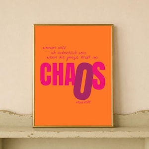 Chaos lustiges Flurdeko Wandbild, Eingangsbereich, Willkommen Schild Wohnung, Modernes Poster Einzug, Digitaler Download