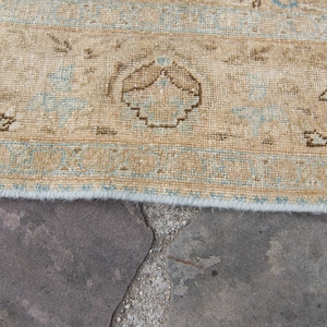 Antiek 4'5 x 6' klein tapijt handgeknoopt bos botanisch wollen stapelkleed jaren 1920 GRATIS BINNENLANDSE VERZENDING afbeelding 9