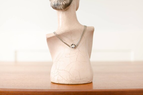 Vintage Metal Rhinestone Necklace / Jewelry - Art… - image 4