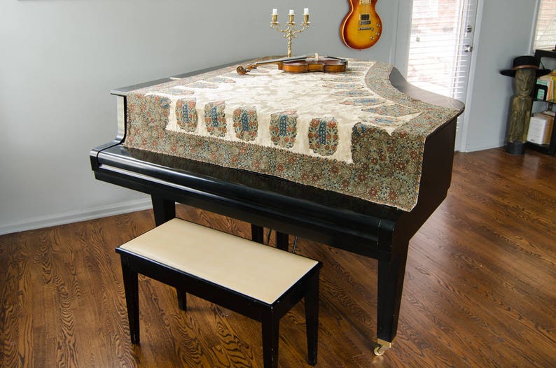 Antique Silk Baby Grand Piano Cover Greek Hand Embroidered Etsy
