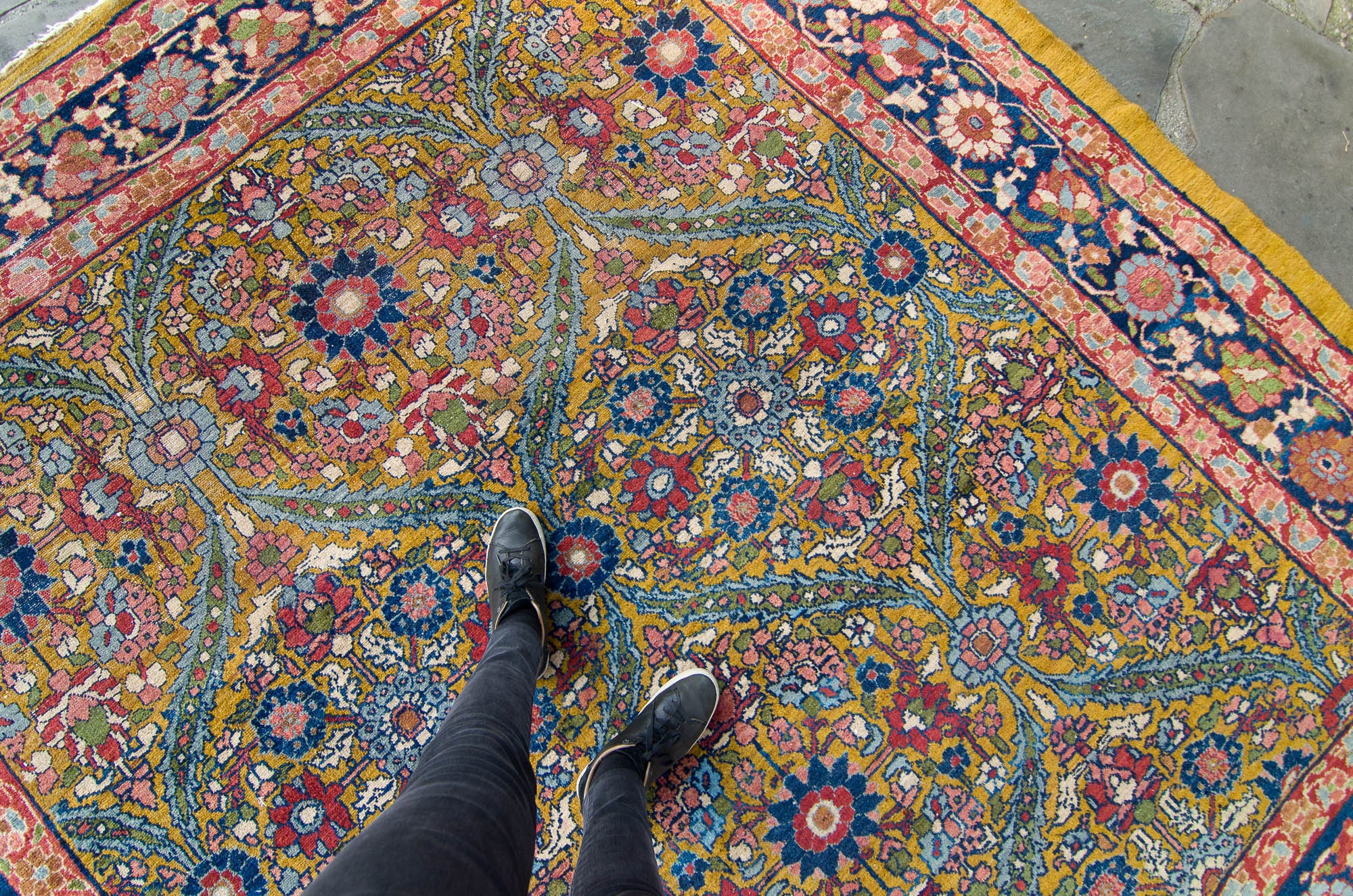 Tapis de Laine Noué à La Main Antique Rare - Livraison Nationale Gratuite