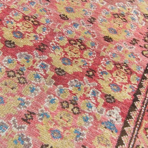 Antique 48 x 95 Runner Allover Floral Vines Hand Knotted Wool Low Pile Rug 1920s FREE DOMESTIC SHIPPING image 8