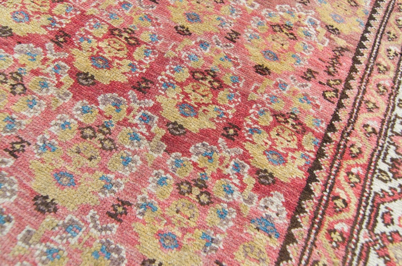 Antique 48 x 95 Runner Allover Floral Vines Hand Knotted Wool Low Pile Rug 1920s FREE DOMESTIC SHIPPING image 8