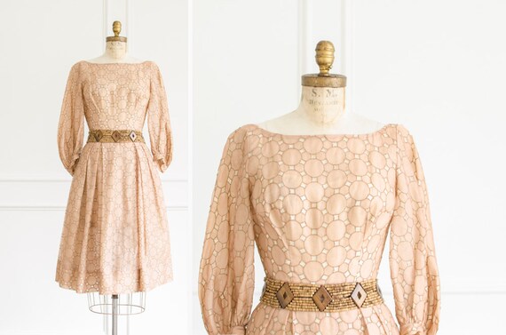 Vintage Silk Organza / Linen Dress - Mid Century
