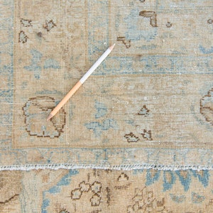 Antiek 4'5 x 6' klein tapijt handgeknoopt bos botanisch wollen stapelkleed jaren 1920 GRATIS BINNENLANDSE VERZENDING afbeelding 10