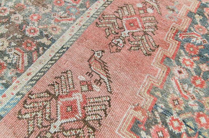 Antike 5'8 x 11'7.5 Wolle Figural Distressed Lachsfarbe Flor Handgeknüpfter Teppich KOSTENLOSER INLANDSVERSAND Bild 6