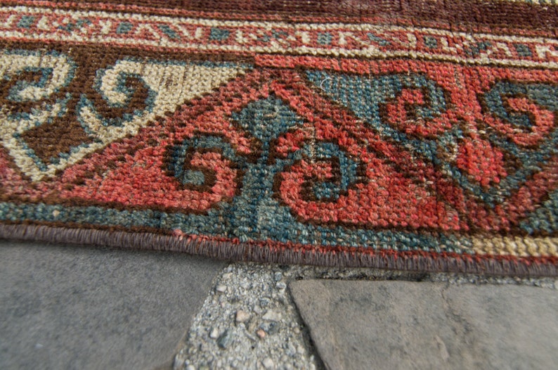 Antique 44 X 8'7 Karakalpak Rug Turkmenistan Earth-toned Colors Medallion Wool Low Pile Hand-Knotted Rug 1890s FREE DOMESTIC SHIPPING image 10