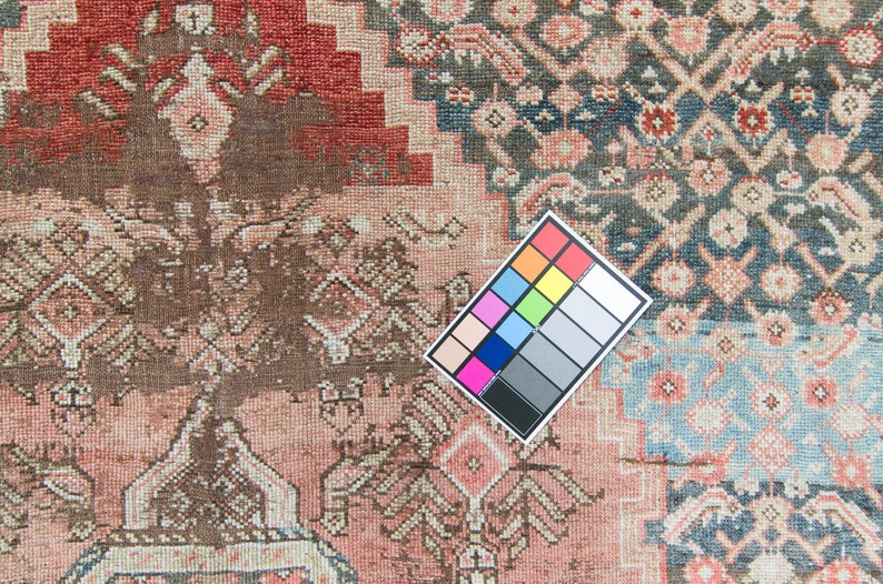 Antike 5'8 x 11'7.5 Wolle Figural Distressed Lachsfarbe Flor Handgeknüpfter Teppich KOSTENLOSER INLANDSVERSAND Bild 8