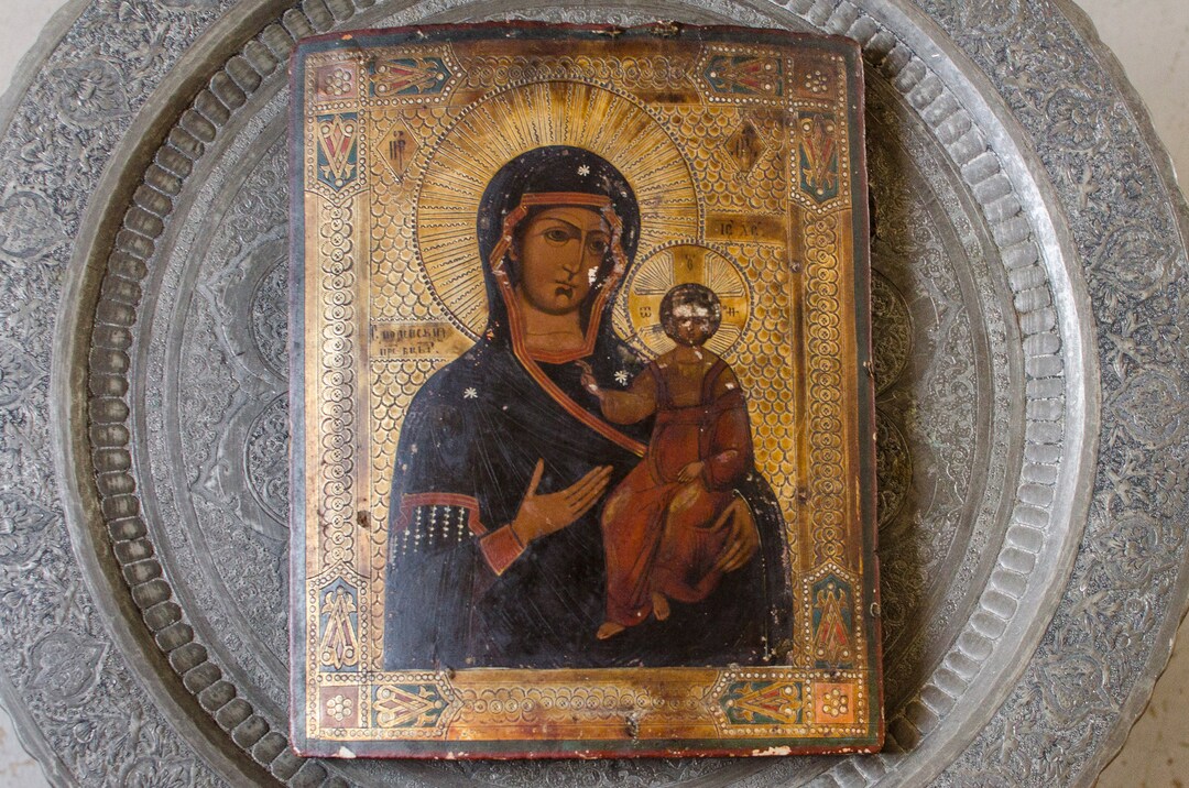 Antique Early 1800s Original Russian Icon Hand Painted