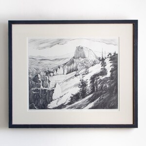 Gravure ancienne originale en édition limitée signée par l'artiste Adele Watson, intitulée « Bryce Canyon » 1873 - 1947
