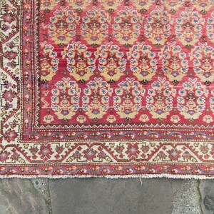 Antique 48 x 95 Runner Allover Floral Vines Hand Knotted Wool Low Pile Rug 1920s FREE DOMESTIC SHIPPING image 7