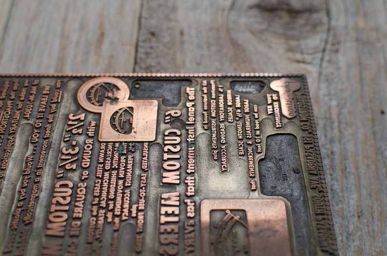 Vintage Set of 2 Letterpress Printing Blocks Metal Engraving Etsy