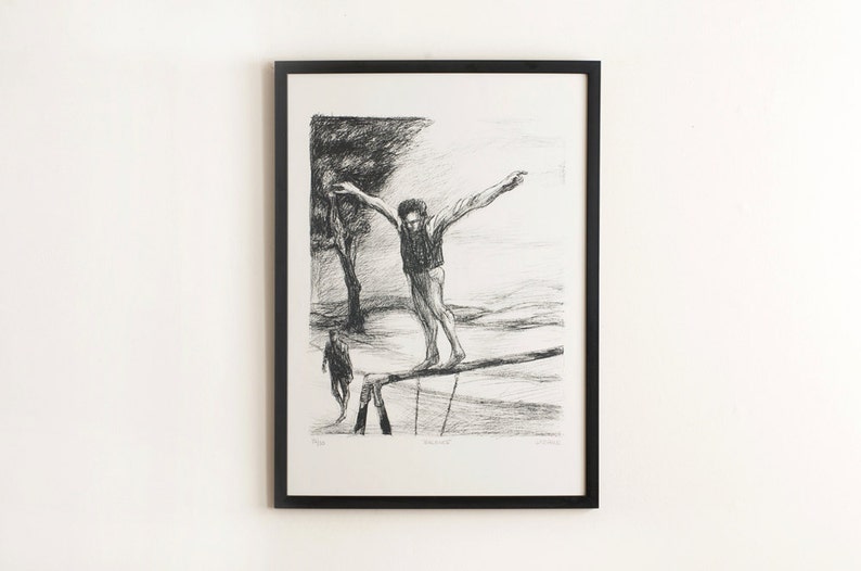 Vintage signed original lithograph by American artist James Kearns