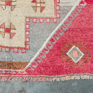 Vintage 4 x 157 Rug Lake Van Handwoven Geometric Medallion Red Wool Wide Hand-Knotted Runner 1960s FREE DOMESTIC SHIPPING image 7