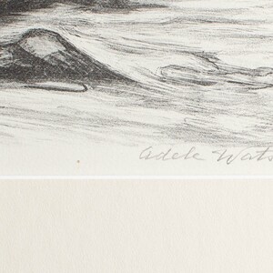 Antieke ets Limited Edition origineel ondertekende Amerikaanse kunstenaar Adele Watson 1873-1947 getiteld Sea Carmel Rocks afbeelding 5