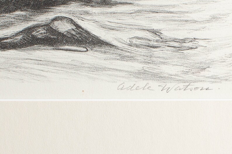 Antique Etching Limited Edition Original Signed American Artist Adele Watson 1873 1947 Titled Sea Carmel Rocks image 5