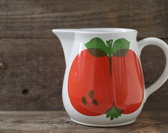 Vintage Ceramic Porcelain Waechtersbach Apple Design Jug Pitcher Creamer Tea Coffee Water Kitchen Wares from West Germany - 1960s