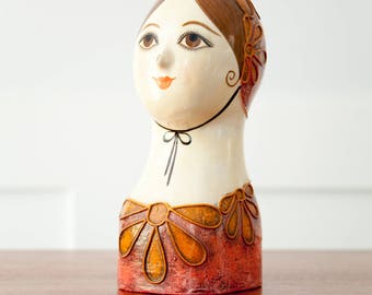 Vintage Gemma Taccogna Paper Maché Girl Made in Mexico - Mid Century