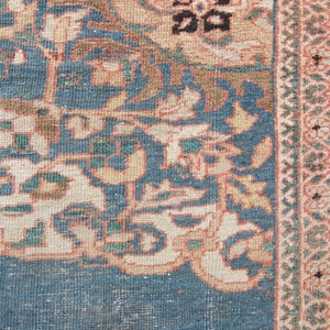 Antique 9'7 x 11'6 Large Blue Red Floral Medallion Hand Knotted Rug Wool Low Pile Rug 1920s FREE DOMESTIC SHIPPING image 6