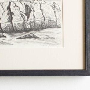 Antieke ets Limited Edition origineel ondertekende Amerikaanse kunstenaar Adele Watson 1873-1947 getiteld Sea Carmel Rocks afbeelding 6