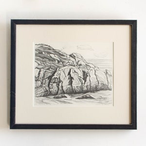 Antique Etching Limited Edition Original Signed American Artist Adele Watson 1873 1947 Titled Sea Carmel Rocks image 1