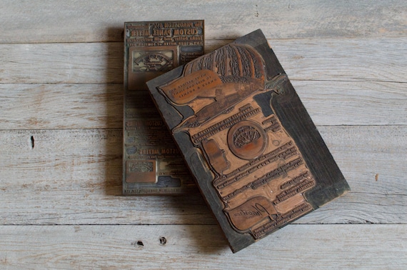 Vintage Small House Letterpress Printing Block Metal 