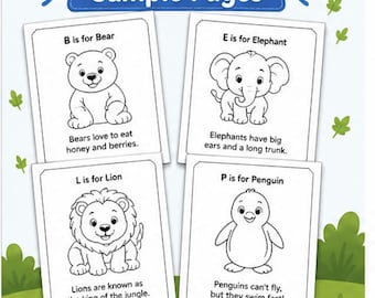 Animal Coloring Book A-Z Learning Activities for Kids Ages 3-5 (PDF)
