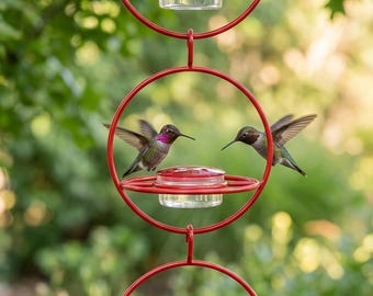 Hummingbird Feeder Set of 3 Hanging Outdoor Nectar Feeders for Garden