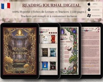 Reading Journal en Français, Carnet de Lecture Numérique, Planner Digital, Suivi Romantasy iPad GoodNotes Samsung