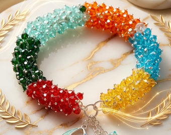 Vintage Lace Rainbow Bracelet – Elegant Floral Charm for Special Moments