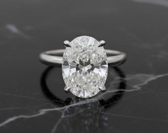 2.50 Carat D VS2 Oval Lab Grown Diamond Engagement Ring, IGI Certified Solitaire Lab Created Diamond Ring, 14k Gold Wedding Ring For Women