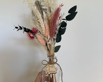 Trockenblumenstrauß in Mini Vase „Beste Mama“ | Muttertagsgeschenk Mama | Geschenkidee Mama | Deko Trockenblumen Vase | Boho Deko
