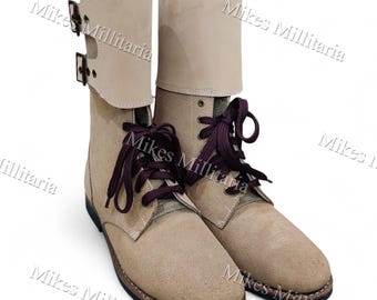 Ökenbruna mockastridsstövlar, militärstövlar med snörning, läderstövlar med halvhög vad, vintageinspirerade utomhusskor