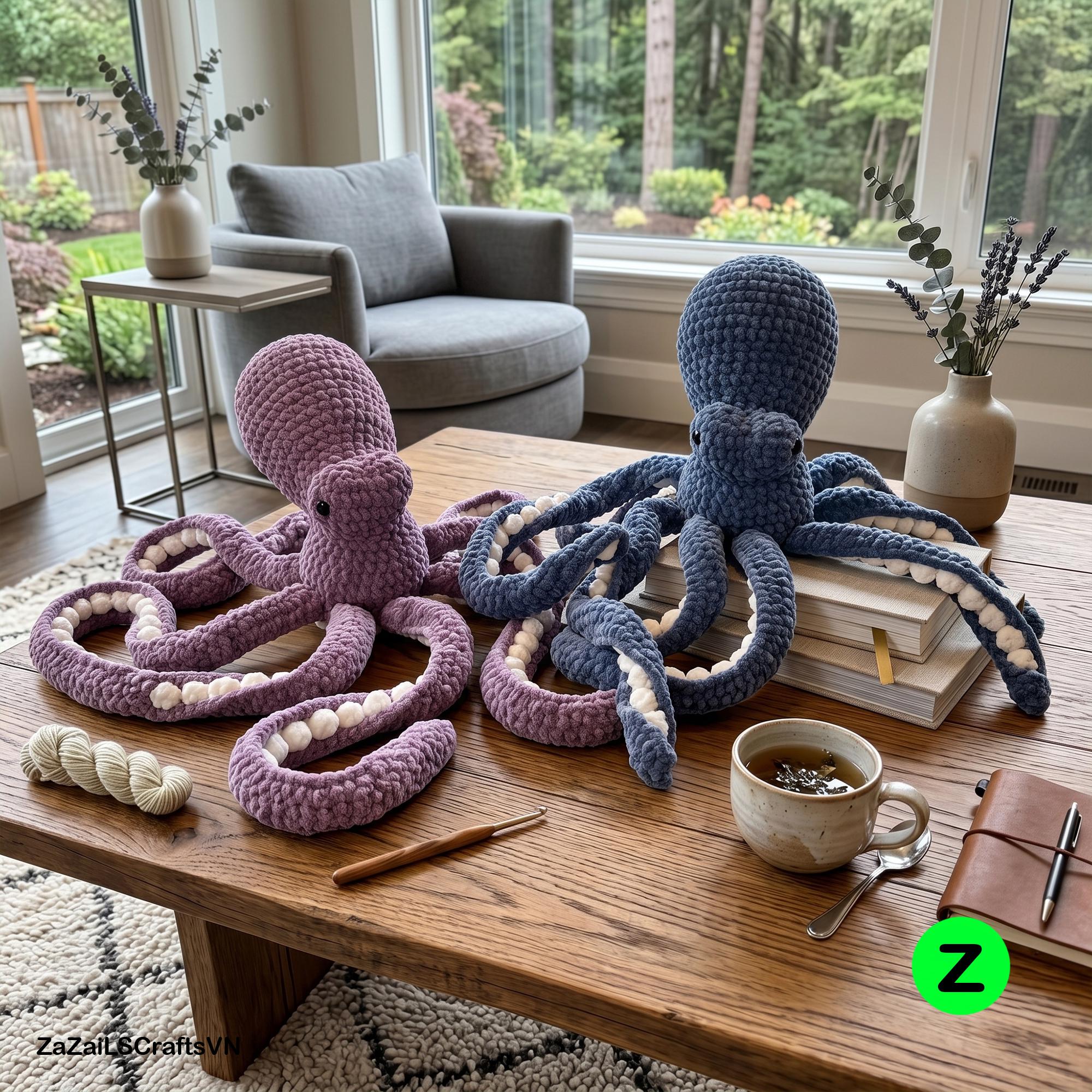 30 Giant Octopus Crochet Patterns for Plush Ocean Decor and Amigurumi Play 11 Giant Octopus Crochet Pattern PDF | Realistic Amigurumi Deep Sea Octopus Tutorial