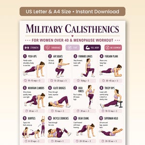 Militärische Calisthenics Workout Plan druckbare PDF, Frauen über 40 & Menopause Workout (digitaler Download)