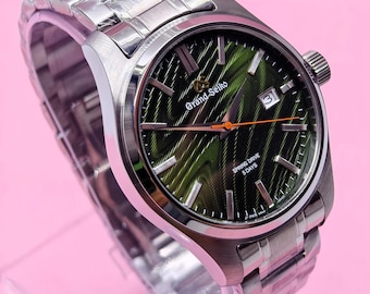 Reloj de pulsera Grand Seiko automático vintage con indicador de fecha y esfera verde, fabricado en Japón para hombre. Envío gratis.