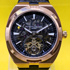 Vintage Vecheron Constanin Geneve Overseas Tourbillon Automatic Black Dial Men's Wrist Watch Free Shipping