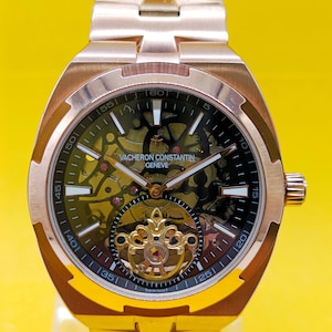 Vintage Vecheron Constanin Geneve Overseas Tourbillon Automatic Black Dial Men's Wrist Watch Free Shipping