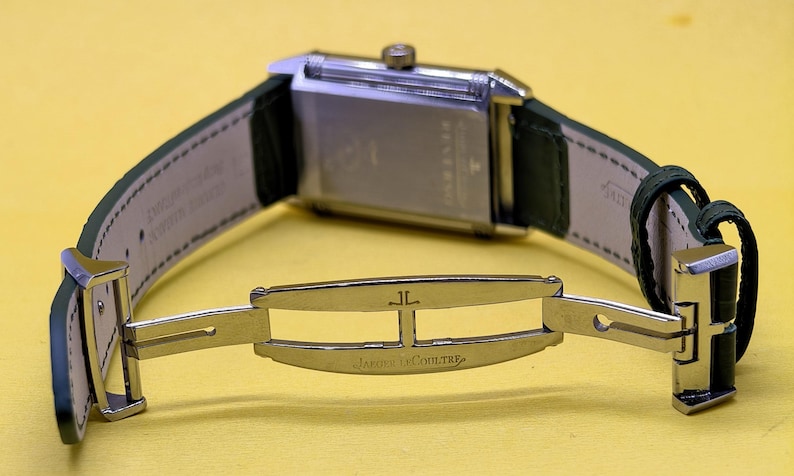 Vintage Jaeger LeCoultre Reverso Green Sub Dial Quartz Men's Wrist Watch Free Shipping image 10