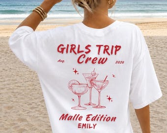 Personalized Girls Trip Shirts, Girls Trip T-Shirt, Mallorca Crew Shirt, Mallorca 2026 Beach Trip Summer Shirt, Girls Holiday Group Shirt