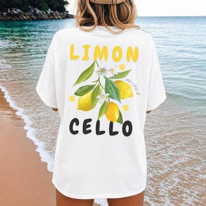 Limoncello-Shirt, Zitronen-T-Shirt, italienische Sommerhemden, Amalfiküste-Grafik-T-Shirt, Zitrus-Liebhaber-Geschenk-Strandoutfit Bild 6