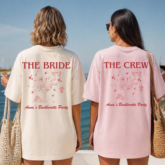 Custom Bachelorette Party Shirts Bride Crew Matching Tees Personalized Bach Weekend Outfit Bridal Squad Girls Trip Gift