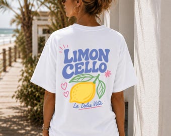 Amalfi-Küste-Shirt | Limon Cello Grafik-T-Shirt | 100 % Baumwolle, Sommerurlaubs-Shirt | La Dolce Vita Outfit | Italienisches Shirt