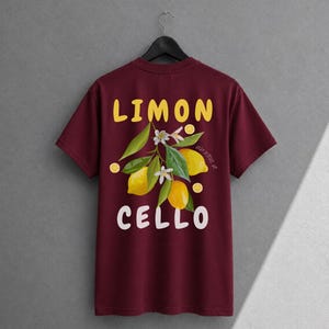 Limoncello-Shirt, Zitronen-T-Shirt, italienische Sommerhemden, Amalfiküste-Grafik-T-Shirt, Zitrus-Liebhaber-Geschenk-Strandoutfit Maroon