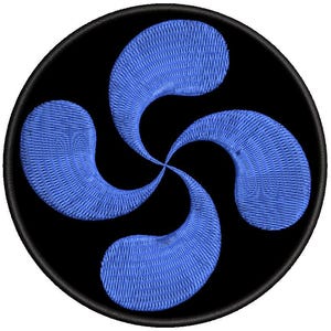 LAUBURU / TETRASKEL opstrijkbare geborduurde patch