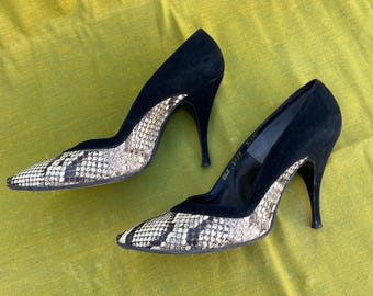 vintage 50s snakeskin Herbert Levine pumps