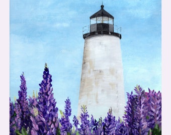 Giclee Impression de l’œuvre originale Pemaquid Point Lupines