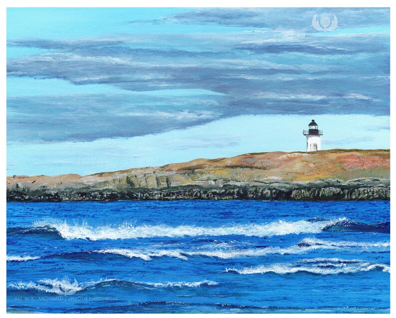 Giclee Print of Pond Island Lighthouse Maine Popham Beach image 2