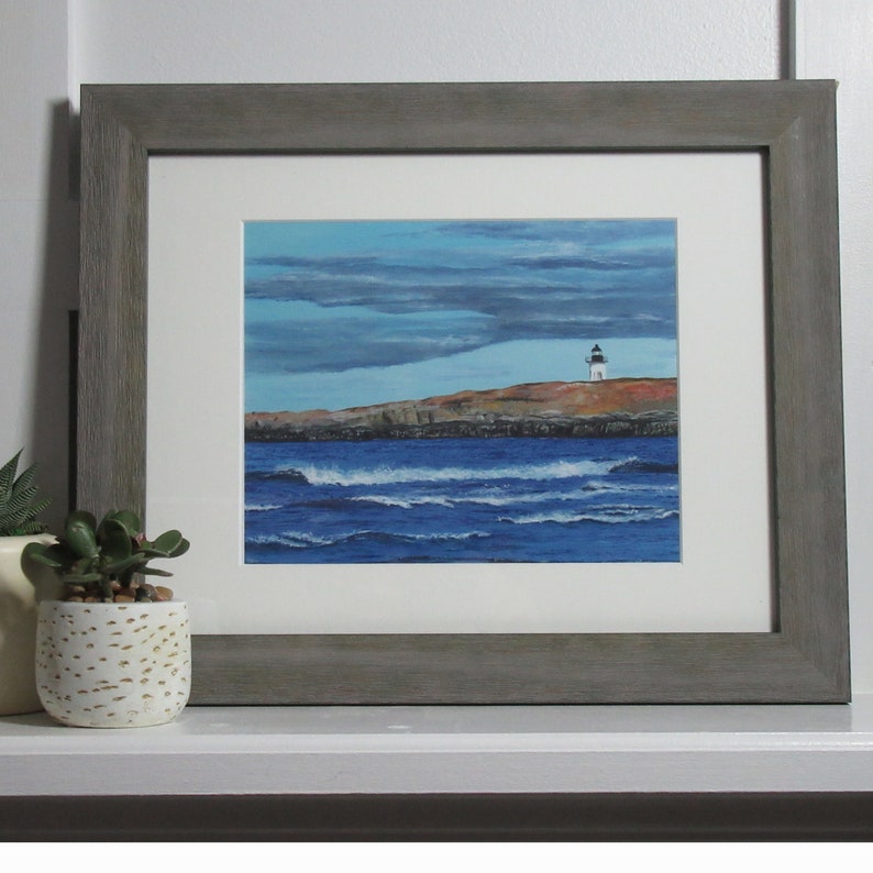 Giclee Print of Pond Island Lighthouse Maine Popham Beach image 1