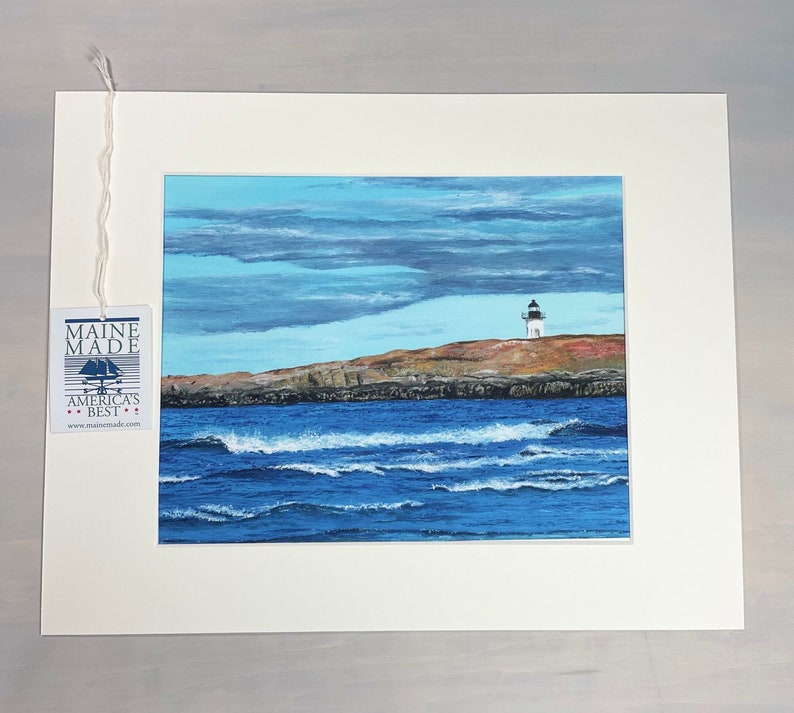 Giclee Print of Pond Island Lighthouse Maine Popham Beach image 3